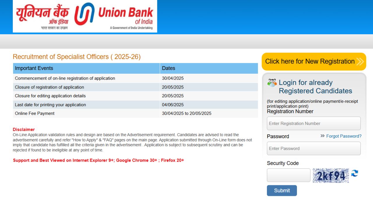 Union Bank of India Bharti 2025